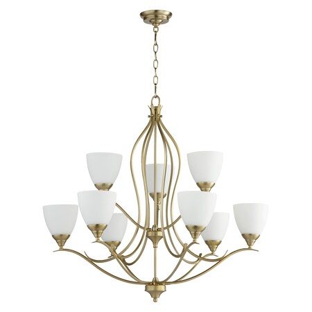 Quorum Fall Flora 9Lt Gls Aged Brass 614-9-80